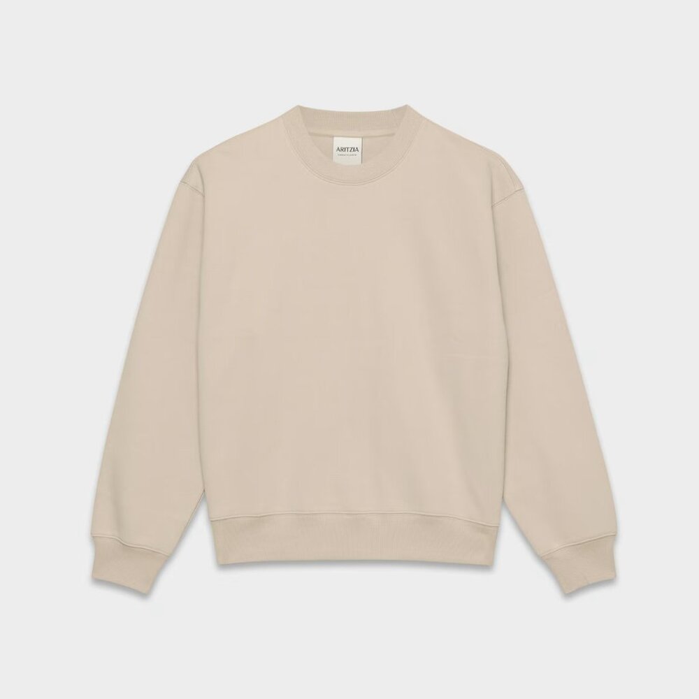 Aritzia TNA Cozy Fleece Perfect Crew Marcona Beige XS - Picture 14 of 14